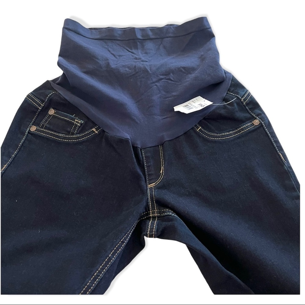 NWT Indigo Blue Skinny Moulant Maternity Pullover Jeans Pants. Size PXS